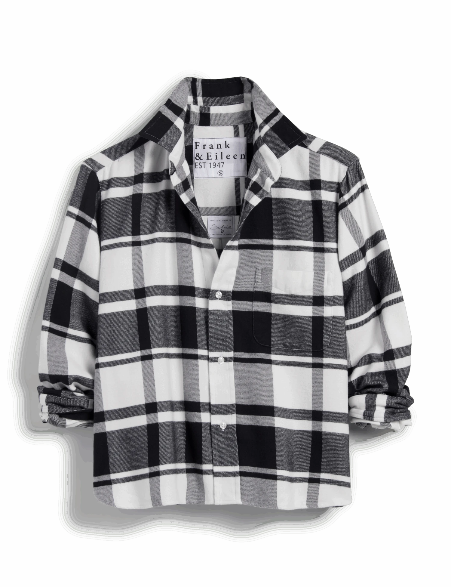 SILVIO Black And White Plaid, Flannel - Image 3